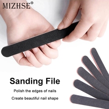 MIZHSE 4pcs Black Sanding Nail File Buffer Grits Straight Edge Stick Nail Art Salon Glitter Tools Manicure UV Gel Polisher Files 2024 - buy cheap