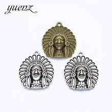 YuenZ 4 pcs Antique Silver color Metal Tribal chief Charms Pendants Jewelry Making Accessories Diy Necklace 29*25mm I189 2024 - buy cheap