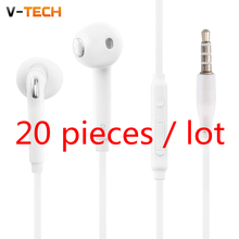 Mizero S6 20pcs/lot 3.5mm Stereo Music Portable Earphone Wired In-Ear Headset no bluetooth with Microphone for Xiaomi iPhone 2024 - buy cheap