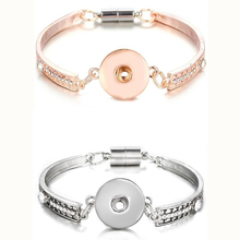 Rose Gold  Silver plated Snap Bracelet For Women Men Fit DIY 18mm Snap Buttons Jewelry Snap Button Bracelet Bangles 2024 - buy cheap