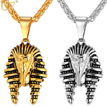 U7 Ancient Egypt Charm Necklace Pharaoh King Gold Color Stainless Steel Necklaces & Pendants Vintage Jewelry For Men/Women P766 2024 - buy cheap