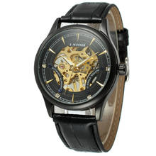Fashion Black Golden Star Luxury Design Clock Mens Watch Top Brand Mechanical Skeleton Steampunk Watch Male Wrist Watch Gift 2024 - buy cheap