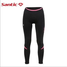 Santic 2021 зимние женские велосипедные флисовые штаны 4D Подушка светоотражающие велосипедные брюки велосипедные штаны 2024 - купить недорого
