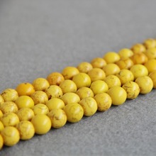 8mm Natural Yellow Turkey Stone Beads Stripe Round Stone DIY Beads Accessory Parts 15inch Women Fashion Jewelry Making Design 2024 - buy cheap