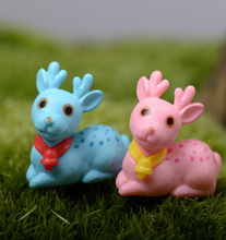 Little Deer Figures decorative mini fairy garden animals statue jardin miniature Moss ornaments resin craft TNA011 2024 - buy cheap