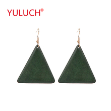 Yuluch 2018 natural de madeira moda brincos para madeira triângulo pingente personalidade mulher jóias brincos acessórios presentes 2024 - compre barato