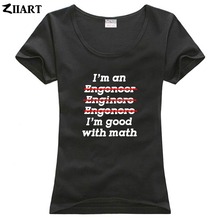 GEEK I AM AN ENGINEER I'M GOOD AT MATH couple clothes girl woman female o-neck cotton short-sleeve T-shirt 2024 - buy cheap