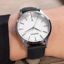 HAIYES Fashion Men Watches Casual Quartz Wrist Watches For Men Waterproof Simple Design Leather Watch Men Black Reloj Hombre 2024 - buy cheap