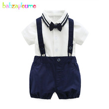 2Piece Summer Outfit Baby Fashion Gentleman Infant Rompers Boys Clothes Short Sleeve Jumpsuit+Shorts Newborn Clothing Set BC1815 2024 - buy cheap