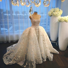 Vestido De Novia De encaje De lujo, elegante Vestido De Novia con apliques 3D, tren desmontable, romántico, personalizado, corte sirena, 2020 2024 - compra barato