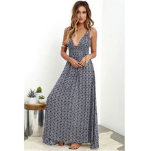 2019 Fashion Women's Summer Boho Sleeveless Casual Long Maxi Evening Party Beach Dress Sundress 2024 - buy cheap