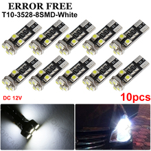 10pcs T10 LED Canbus 8 SMD 3528 LED 194 168 W5W Bulbs White Lamps Auto Car Interior Instrument Dome Trunk License Plate Lights 2024 - buy cheap