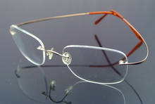 Memory Titanium Gold Rimless Eyeglass Frames Man Women Light Spectacles Plain Glasses Optical 2024 - buy cheap
