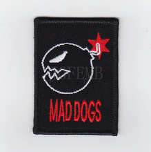 black background color design 50%Embroidery Gundam MAD DOGS  Military Tactical Morale Embroidery patch Badges B2472 2024 - buy cheap