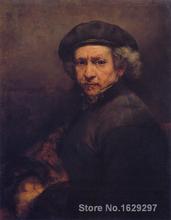Картина маслом на холсте, Автопортрет с беретом и отложным воротником от Rembrandt van Rijn, картины ручной работы, высокое качество 2024 - купить недорого