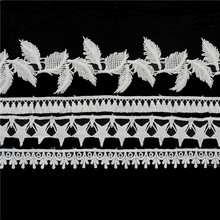 Cusack-tira de encaje blanco con borla de plumas, cintas para vestidos, adornos de disfraces, decoración textil para el hogar, costura, pentagrama, 3 metros 2024 - compra barato