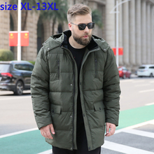 New arrival fashion high quality White Loose Casual Men Down Jacket with hood coat Men's super large plus size XL-11XL 12XL 13XL 2024 - buy cheap