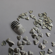 200pcs forma de fundo 6mm arte de unha prata arranhões coração metal pino decoração de unha arte 2024 - compre barato