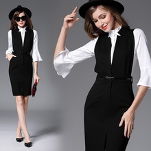 Uniforme para blazer de escritório, roupa de escritório para mulheres, vestidos de escritório estilo coreano, 2019, robe, blazer dd2061 2024 - compre barato