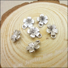 Abalorios de 280 Uds. De flores para pulsera, colgante de aleación de Zinc y plata tibetana, collar, hallazgos de joyería de Metal DIY 2024 - compra barato