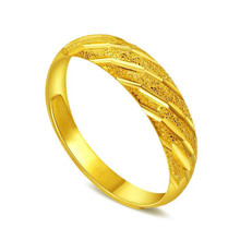 Anéis de cor dourada pura para mulheres, anel de noivado e casamento, tamanho grátis, acessórios de joia, anel femme, bague, presentes de aniversário 2024 - compre barato