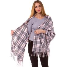 Кашемировый Шелковый клетчатый шарф в шотландскую клетку, модный длинный толстый хиджаб, высококачественное Клетчатое одеяло, Осень-зима, розовый цвет 2024 - купить недорого