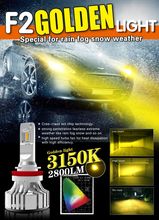 1 Set H8 H9 H11 F2 LED Headlight 72W 12000LM CSP Chips Turbo Golden Yellow 3150K 3K Rainy Snowy Fog Lamps Bulbs External Driver 2024 - buy cheap
