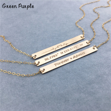 Long Bar Necklace Initial Jewelry Gold Chocker Handmade Pendants Kolye Necklace for Women Bridesmaid Gift 2024 - buy cheap