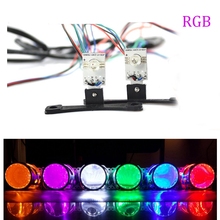 2PCS RGB LED Demon Eyes Devil eye For Universal Car Motorcycle 2.5 /3.0 inch Headlights Projector Lens Turn-off Controller Wires 2024 - buy cheap