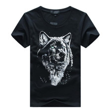 Лидер продаж, мужские футболки, летняя повседневная облегающая футболка с круглым вырезом и коротким рукавом, Мужская брендовая забавная футболка с 3D принтом волка, Мужская футболка 2024 - купить недорого