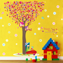 Pegatina de pared de árbol de ensueño, Material de PVC, calcomanías de pared de árbol coloridas DIY para habitación de niños, dormitorio, decoración del hogar 2024 - compra barato