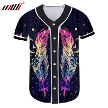 Ujwi, nova camiseta masculina, camiseta engraçada com estampa galáxia espaço pena 3d, com botão, manga curta, tops, camisetas de beisebol 5xl 2024 - compre barato