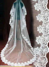 Moda 1 camada catedral veil Lace branco véu de renda de noiva de casamento da noiva 3 M longos véus 2024 - compre barato