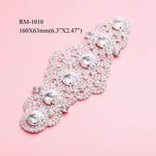 Free shipping 20PC flower crystal rhinestone appliques patches sash for  bridal wedding dresses gowns belts(RM-1010) 2024 - buy cheap