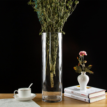 1PC Transparent cylindrical straight glass vase candle holder flower hydroponic Tank Landing flower vase 2024 - buy cheap