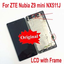 Оригинальный лучший рабочий ЖК-дисплей кодирующий преобразователь сенсорного экрана в сборе датчик с рамкой для ZTE Nubia Z9 mini NX511j 2024 - купить недорого
