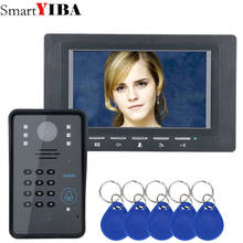 SmartYIBA 7-дюймовый монитор, черный рчид-пароль, видеодомофон, домофон, дверной звонок с ИК-камерой, система контроля доступа 2024 - купить недорого