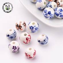 Handmade Printed Porcelain Beads, Round, Mixed Color, 12mm, Hole: 3mm 2024 - buy cheap