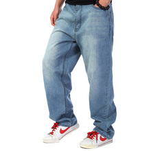 Calça jeans masculina folgada, perna larga, reto, cintura média, primavera e outono, plus size 2024 - compre barato