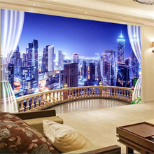 Beibehang-papel tapiz personalizado 3d, mural de ciudad, Fondo de noche, papel de pared para sala de estar y dormitorio, decoración del hogar 2024 - compra barato