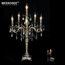 Lámpara de luz de mesa de cristal recién llegado, Vintage candelabro, Lustre de escritorio para sala de estar, comedor, mesita de noche 2024 - compra barato