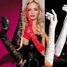 Lote de 10 guantes de encaje de 50cm para mujer, color blanco, beige, rosa y rojo, a la moda, para fiesta de noche, Envío Gratis 2024 - compra barato