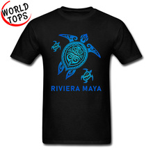 Riviera Maya Sea Turtle Graphic T Shirts For Men Best Gift 100% Cotton Student T-shirts Summer Tee Shirt Classic Design Tortoise 2024 - buy cheap