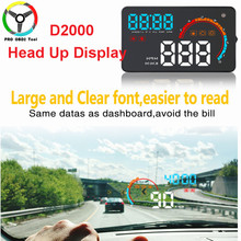 New Arrival D2000 HUD Display Car Speed Head Up Alarm On Board Computer Speedometer Windshield Projector Car Tool Free Ship 2024 - buy cheap