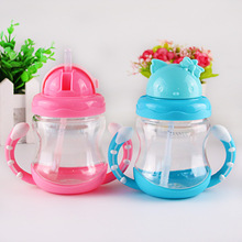 2018 New 250ml Cute Kitty Baby Feeding Cup with Straw Children Learn Feeding Drinking Bottle Handle Kids Training Cup 2024 - buy cheap