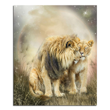 Бриллиантовое квадратное сверло Алмазная вышивка "Влюбленные" lion 50x60 для рукоделия, украшение для дома 2024 - купить недорого