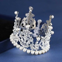 FORSEVEN Pearl Rhinestone Little Kids Tiaras and Crown Headpiece Hair Jewelry Girls Diadem Wedding Birthday Party Accessories  2024 - buy cheap