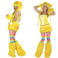 OKAYOASIS Cute Bear Costume Adult Women Sexy Animal Costume Furry Costume Yellow Fluffy Plush Fancy Dress Carnival Costumes 2024 - buy cheap