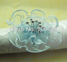 organza rose napkin ring for wedding , napkin holder 2023 - buy cheap