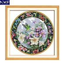 NKF Wreath-The Sweet Nectar Cross Stitch Painting Counted Printed Cross Stitch Needlework Patterns Embroidery Kits Home Decor 2024 - buy cheap